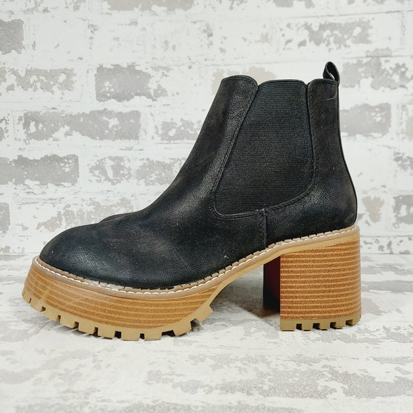 MIA Shoes - New Mia Alejandro Black Leather Platform Boots M703